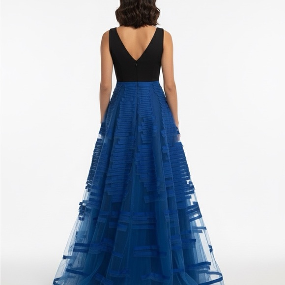 Sachin + Babi Black and Blue Evening Gown - Picture 3 of 5